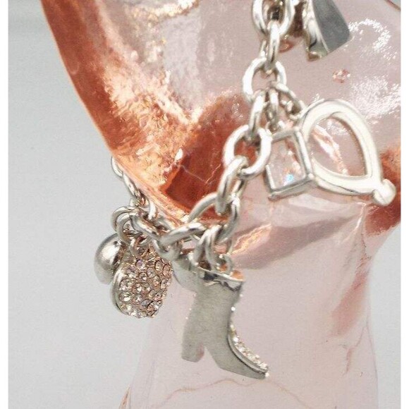 Chico's Silver Tone Children's Miracle Network Charm Crystal Toggle Bracelet - Picture 3 of 4